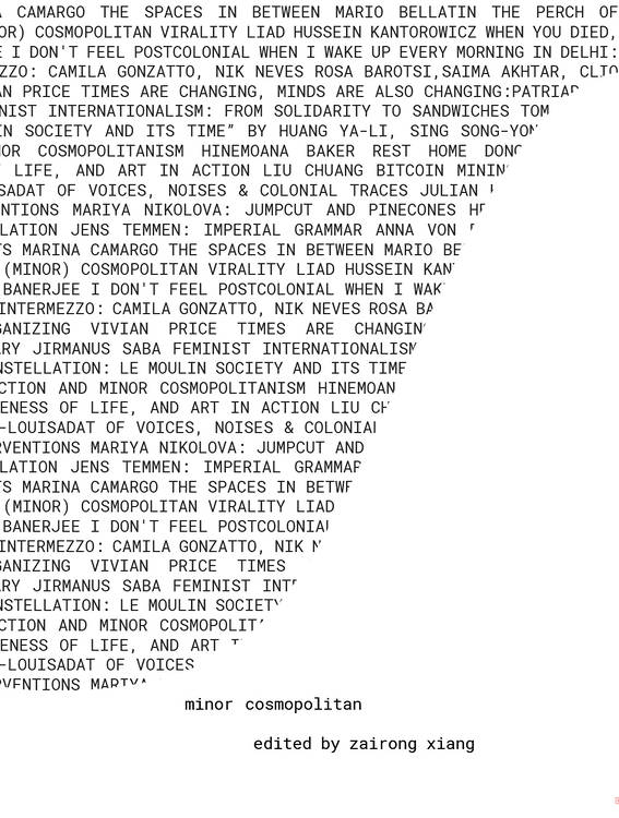 Zairong Xiang (Hg.): minor cosmopolitan